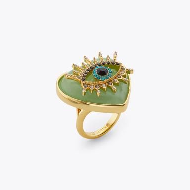 Necklaces, Bangles & Rings | Jewelry | Kurt Geiger Kurt Geiger Jewelry, Evil Eye Stone, Heart Evil Eye, Eye Motif, Heart Eye, Micro Bags, Bangle Ring, Evil Eye Ring, Swimming Bag