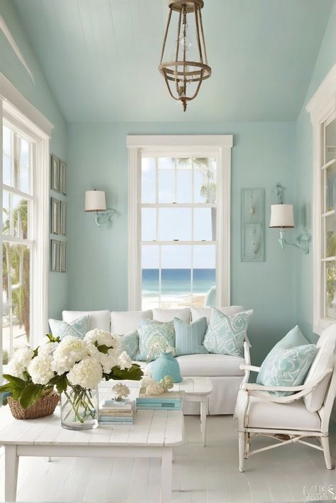 coastal home, beach house decor, 2024 paint colors, seaside inspiration Beach House Paint Colors, Deco Surf, House Paint Colors, Colors For 2024, Decor Palette, Beach Room Decor, Coastal Decorating Living Room, Beach Themed Bedroom, Beach Room