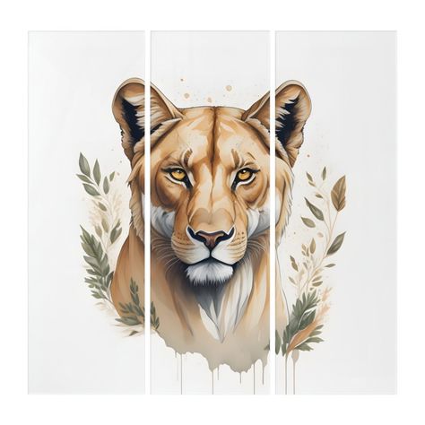 Lioness Painting Acrylic, Lioness Art, Urban Artwork, Female Lion, Lion Family, Lion Love, Wild Wolf, Shop Watercolor, Painting Art Projects