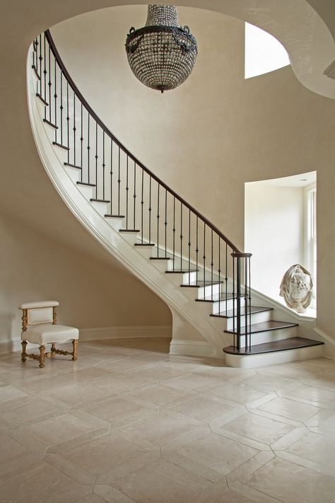 Stairs Classic, Classic Foyer, Stairway Decor, درابزين السلم, Vstupná Hala, درج السلم, Interior Railings, Luxury Staircase, Staircase Railing Design