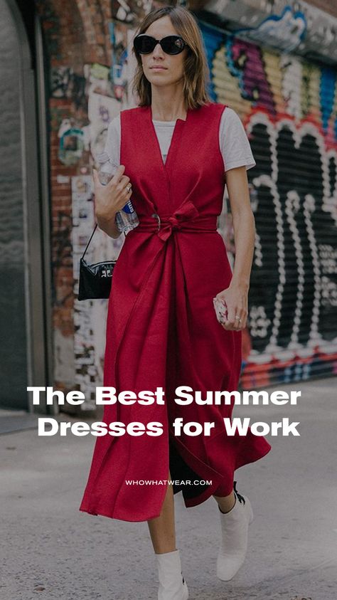 The best summer dresses for work Summer Dresses For The Office, Work Dress Summer, Office Summer Dress, Summer Work Dresses Office Wear, Summer Dresses For Work, Summer Work Dresses, Best Summer Dresses, Summer Capsule Wardrobe, The Best Summer