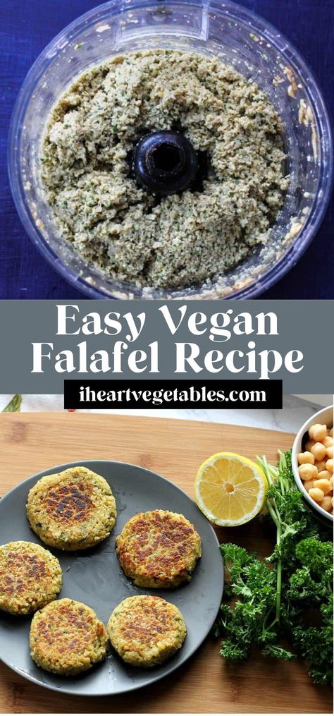 This easy vegan falafel is made with canned chickpeas and a handful of pantry staples. This recipe only takes a few minutes to prepare! Easy Falafel Recipe Canned Chickpeas, Vegan Falafel Recipe, Falafel Recipe Easy, Vegan Falafel, Falafel Recipe, Gluten Free Dinner, Vegetarian Recipes Easy, Canned Chickpeas, Pantry Staples