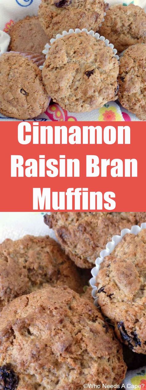 Cinnamon Raisin Bran® Muffins #Back2SchoolReady Raisen Bran Muffins, Raisin Bran Cereal Muffins, Best Breakfast Muffins, Bran Cereal Muffins, Refrigerator Bran Muffins, Raisin Bran Muffin Recipe, Raisin Bran Cereal, Raisin Bran Muffins, Easy Biscuits