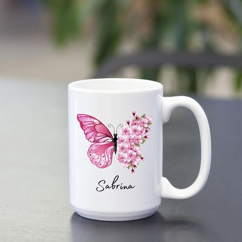 Boho Mug, Be You, Butterfly Mug, Custom Ceramic, Diy Roses, Customised Mugs, Custom Journals, Floral Butterfly, Watches Women