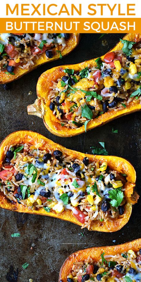 Butter Squash Recipe, Butternut Squash Stuffed, Stuffed Butternut Squash, Stuffed Butternut, Meatless Meal, Butternut Squash Recipes, Squash Recipes, Vegetarian Meals, Meatless Meals