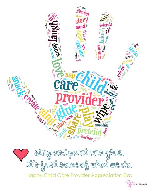 Child Care Provider Appreciation Day Printable Download Printable Poster | Google  Today is Child Care Provider Appreciation Day. This day is always celebrated the Friday before Mother’s Day. See Providerappreciationday.org  for ways to celebrate. A little thank you always goes a long ways! Little thank yous through out the year are wonderful too.  Enjoy this Child Care … … Continue reading → Provider Appreciation Day, Daycare Quotes, Childcare Quotes, Childcare Teacher, Daycare Gifts, Daycare Providers, Appreciation Quotes, Corte De Cabelo Masculino, Day Care