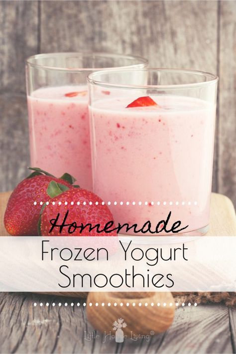 Frozen Yogurt Smoothie Recipes, Smoothie King Recipes, Frozen Yogurt Smoothie, Homemade Smoothies Recipes, Homemade Frozen Yogurt, Yogurt Shake, Frozen Fruit Smoothie, Best Protein Shakes, Smoothie Recipes With Yogurt