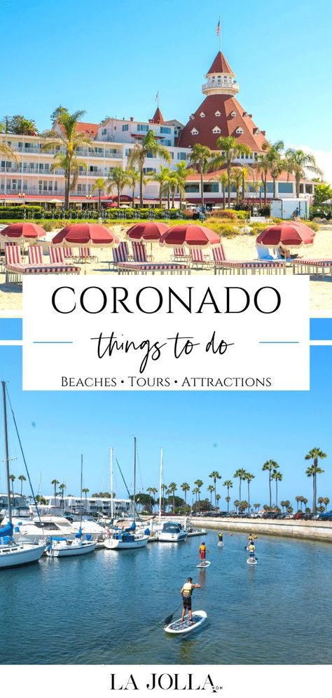 From beaches to shopping, these are the best things to do in Coronado, California during your next San Diego vacation with kids or without. Get all the details here at La Jolla Mom Coronado Beach San Diego, Coronado Island San Diego, San Diego Bucket List, Coronado San Diego, Coronado California, San Diego Shopping, San Diego Vacation, Spring Break Nails, Visit San Diego