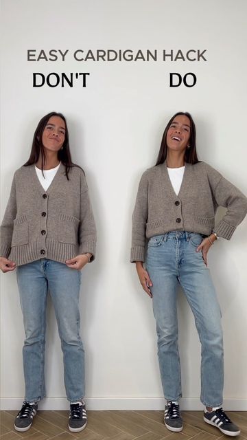 How To Style A Long Cardigan, How To Wear A Cardigan, Styling A Cardigan, Cardigan Hacks, Hack Outfit, Cozy Cardigan Outfit, Cardigan Outfit Casual, Oversized Cardigan Outfit, Relaxed Outfit