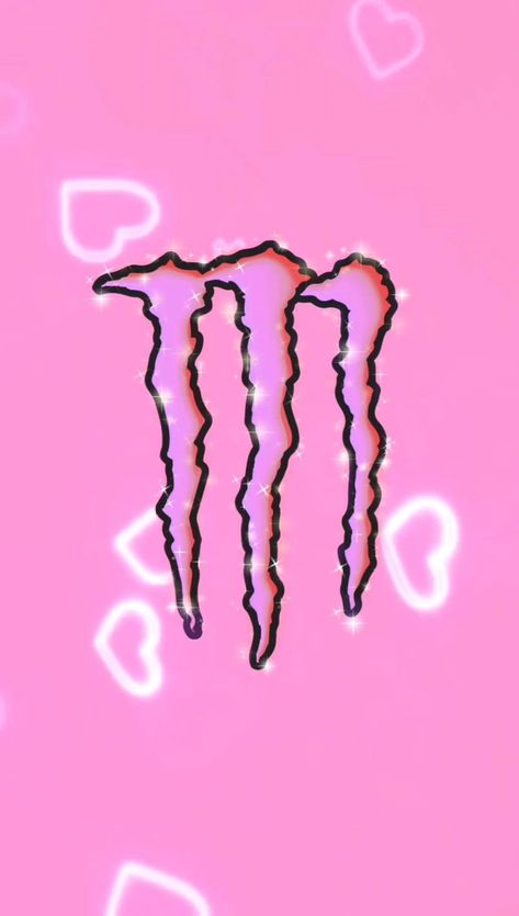 Pink Monster Wallpaper, Pink Monster Energy, Monster Energy Drink Logo, Energy Background, Monster Diy, Skateboard Tattoo, Aesthetic Glitter, Energy Aesthetic, Pink Monster