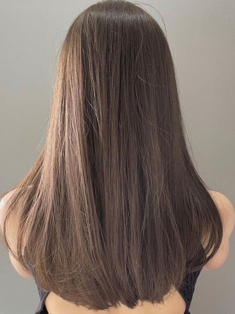 Korean ash brown color for strength medium length hair Basic Hair Color, Brown Hair Color Styles, Natural Hair Color Ideas, Brown Layered Hair, Rebonded Hair, Global Hair Color, Ash Brown Color, Hair Color Styles, Red Brown Hair Color