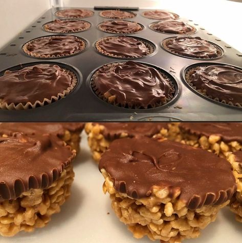 Delicious Peanut Butter Balls with Chocolate Rice Krispies Rice Krispie Treats In Muffin Tin, Chocolate Rice Crispy, Rice Krispies Recipe, Peanut Butter Rice Krispie Treats, Peanut Butter Rice Krispies, Chocolate Rice Krispies, Peanut Butter Cups Recipe, Catfish Recipes, Crunchy Peanut Butter