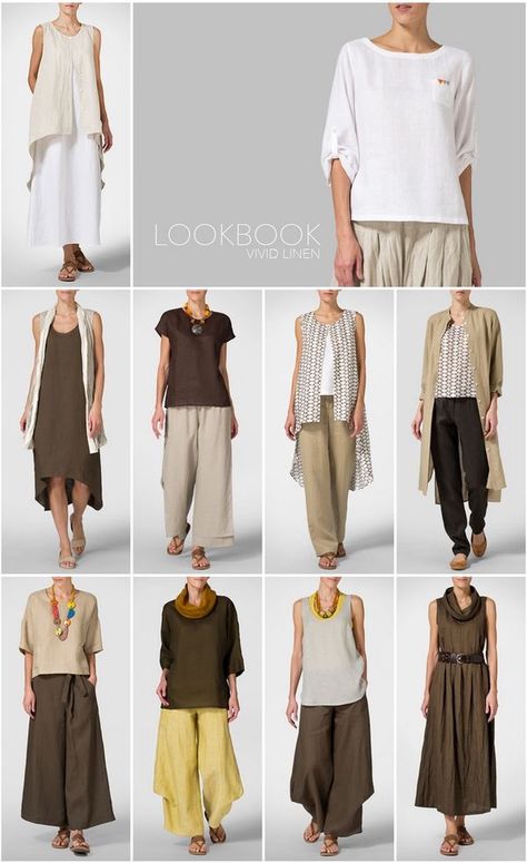 Therapist Style, Sukienki Maksi, Clothing Lookbook, Mode Ab 50, Vivid Linen, Linen Fashion, Couture Mode, Linen Clothing, 가을 패션