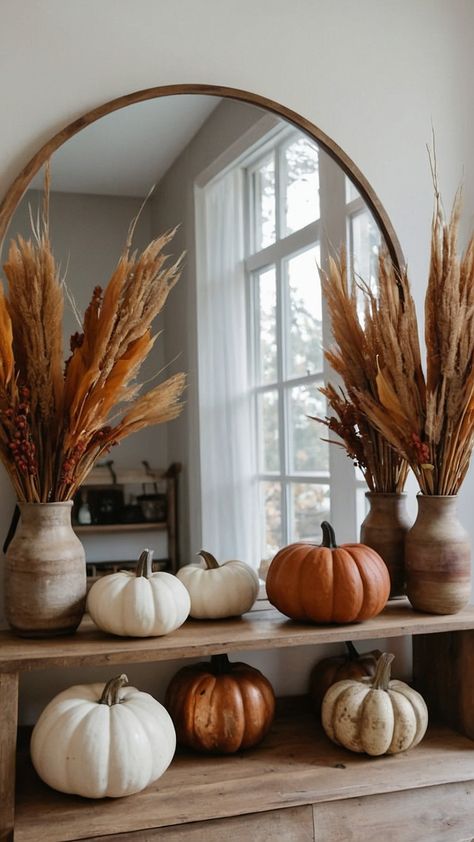 Transform your home into a cozy retreat with neutral fall decor inspirations Explore how to infuse the warmth of the season into every corner of your home - from the farmhouse porch to the inviting living room Get creative with DIY projects for your 2023 and 2022 home decor including bedroom mantle and kitchen ideas Elevate your space with charming fall touches perfect for the fireplace and beyond in 2024 and 2023 Fall Astethic Decor, Florida Fall Decor, Indoor Fall Decor Ideas, Bedroom Mantle, Neutral Fall Decor Ideas, Indoor Fall Decor, Inviting Living Room, Neutral Fall Decor, Fall Decor Inspiration