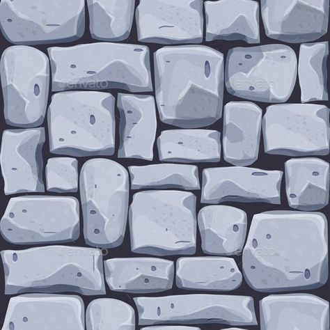 Stone Wall From Bricks Rock Game Background in Indoor Stone Wall, Draw Bricks, Stone Floor Texture, Terrain Texture, Stone Wall Texture, Rock Background, Drawing Rocks, Stone Road, Stone Wall Design