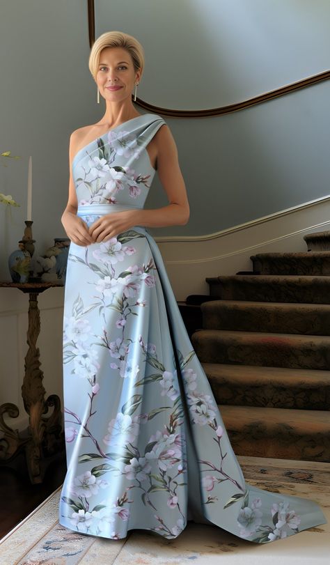 Gramercy Atelier Long Floor Length Dress, Mother Of The Groom Floral Dresses, Mother Of The Bride Dresses Long Elegant Formal Gowns, Floral Mob Dress, Spring Mother Of The Bride Dresses Long, Mother Of The Bride Formal Dresses, Steel Blue Mother Of The Bride Dress, Floral Mother Of Bride Dress, Mother Of The Bride Dresses Floral