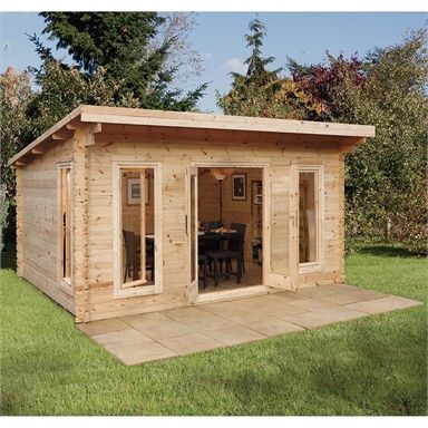 Garden Log Cabins, Cabin Office, Timber Logs, Cheap Sheds, Shed Plan, Wooden Log, Backyard Sheds, Wooden Sheds, Forest Garden