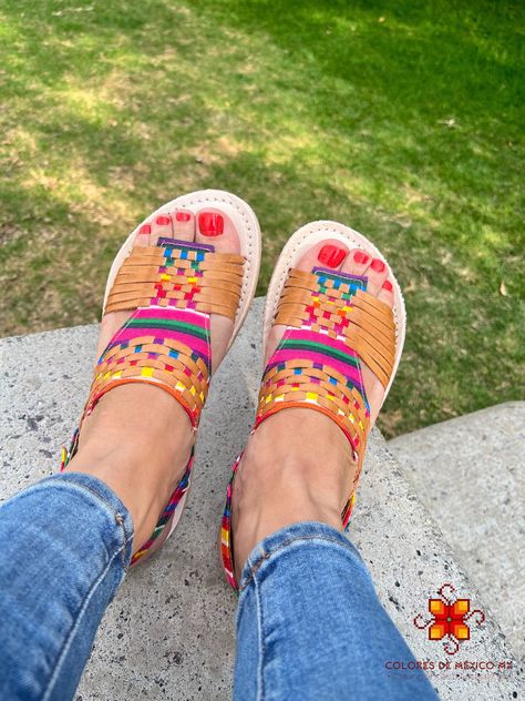 Colorful leather Huarache sandals, mexican shoes, Leather Sandals, Mexican Sandals for women, mexican huaraches, handmade shoe, mexican shoe de ColoresdeMexicoMX en Etsy Sandals Mexican, Unique Sandals, Mexican Huaraches, Mexican Shoes, Mexican Sandals, Heel Touches, Huarache Sandals, Ladies Sandals, Beaded Sandals