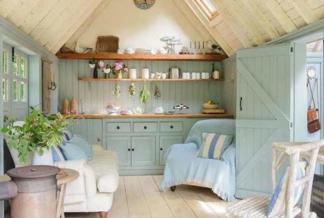 Living in a Shed? An In Depth Guide To Turning A Shed Into A Tiny Home | The Tiny Life Shed Conversion Ideas, She Shed Interior Ideas, She Shed Craft Room, She Shed Decorating Ideas, She Shed Office, She Shed Designs, She Shed Interior, Living In A Shed, Ideas Terraza