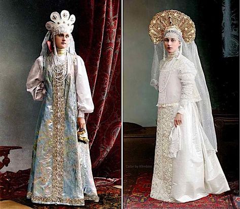 The Romanovs' Last Spectacular Ball Brought to Life in Color Photographs (1903) | Open Culture Russian Dress, Royal Ball, Masked Ball, Costume Ball, Imperial Russia, Rehearsal Dress, Russian Artists, Colour Photograph, Color Of Life