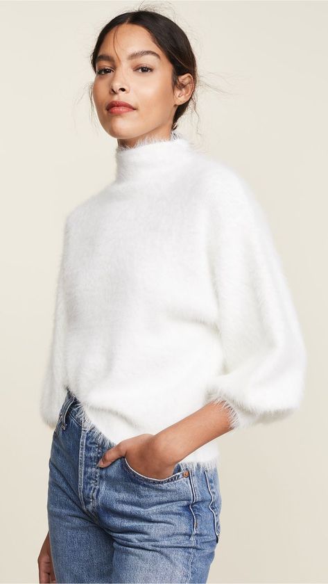 Dots Clothing, Flair Jeans, Line Dot, Angora Sweater, Fluffy Sweater, Sweater Outfit, Fuzzy Sweater, Cute Sweaters, China Fashion