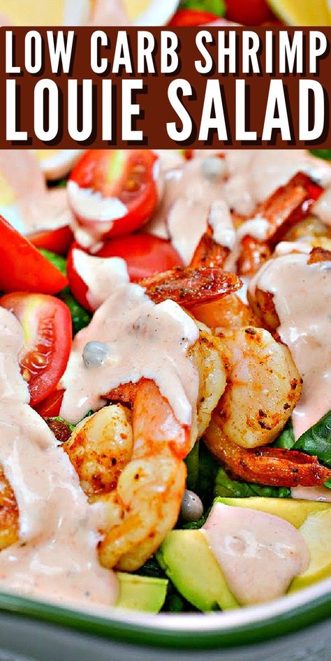 Shrimp Salad Recipes Healthy, Shrimp Louie Salad, Shrimp Louie, Raw Shrimp Recipes, Low Carb Shrimp, Keto Shrimp Recipes, Cajun Shrimp Recipes, Mayo Dressing, Keto Shrimp