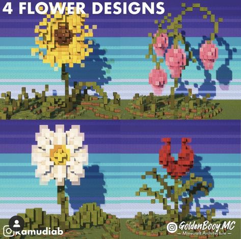 Minecraft Rose Build, Minecraft Flower Building, Giant Flower Minecraft Build, Flower Statue Minecraft, Lilypad Minecraft, Minecraft Big Flowers Build, Big Minecraft Flowers, Giant Flower Minecraft, Fairy House Minecraft Builds