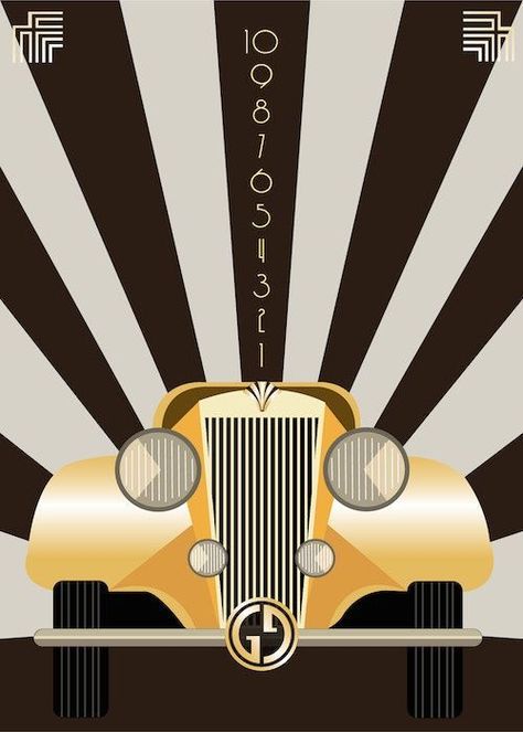 Art Deco Graphic Design Poster, Gatsby Artwork, Great Gatsby Illustration, 1920s Art Deco Posters, Art Deco Posters Illustrations, The Great Gatsby Art, Great Gatsby Poster, Art Deco Vintage Posters, Gatsby Poster