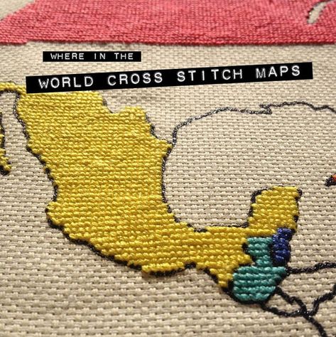 Cross Stitch Map, Travel Crafts, Cross Stitch Ideas, Travel Maps, Stitch Ideas, Needle Art, Embroidery Cross Stitch, Embroidery Cross, Stitch Design