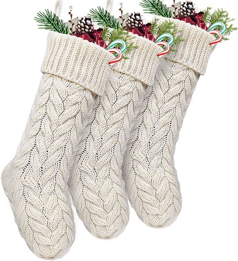 Cable Knit Christmas Stocking, Diy Name Tags, Knit Christmas Stocking, Unique Christmas Stockings, Stocking Designs, Crochet Christmas Stocking, Neutral Christmas Decor, Knit Christmas, Stocking Hanger