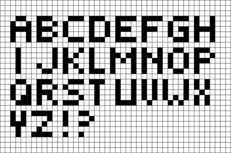 Alphabet On Graph Paper, Pixel Letters Alphabet, Pixel Art Alphabet, Pixel Letters, Pixel Alphabet, Pixel Text, Grille Pixel Art, Game Journal, Pixel Art Animals