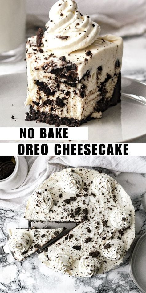 Simple But Delicious Desserts, Cheesecake Recipes For Birthday, Oreo Dessert Cheesecake, Quick Cheesecake Desserts, Small Oreo Cheesecake Recipe, No Bake Recipes Healthy, Oreo Deserts Ideas, Flavored No Bake Cheesecake, Simple Oreo Cheesecake