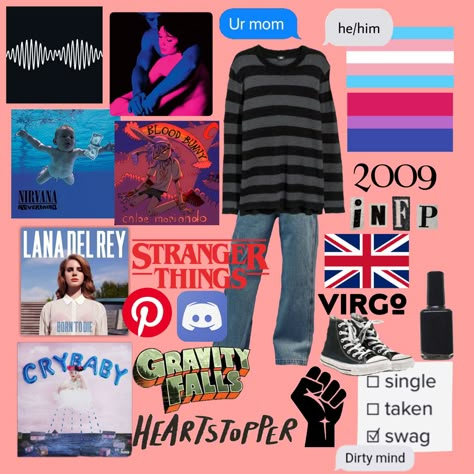 Bi Aesthetic Outfits, Bisexual Outfits Style, Ftm Outfits, Lgbtq Outfit, Cute Emo Outfits, Lgbt Quotes, Trans Boys, Mood Clothes, Tv Girls