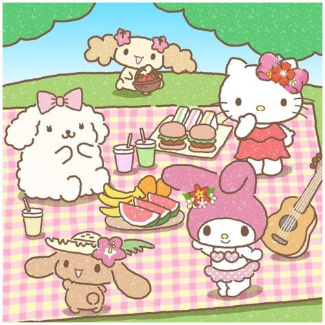 @ivorythekitty shared a photo on Instagram: “Good weather today and we have a picnic in the forest. ☺️⛅️🥪🍔🍹🍉🍌🧺🎸🎶🌳💕 #hellokitty #mymelody #pompompurin #hellokittyfan…” • Jan 28, 2021 at 3:43am UTC Hello Kitty Aesthetic, Hello Kit, Hello Kitty Art, Sanrio Wallpaper, Hello Kitty Iphone Wallpaper, Hello Kitty My Melody, Hello Kitty Pictures, Hello Kitty Collection, Kawaii Shop