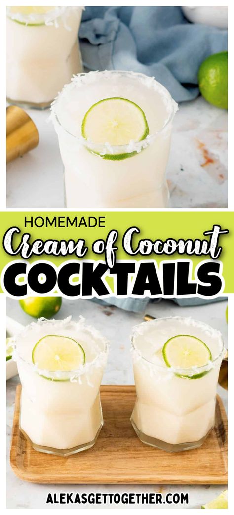 Coconut Vodka Drinks, Dark Rum Cocktails, Shots Alcohol Recipes, Coconut Rum Drinks, Coconut Milk Drink, Coconut Vodka, Coconut Cocktail, Cream Of Coconut, Simply Lemonade