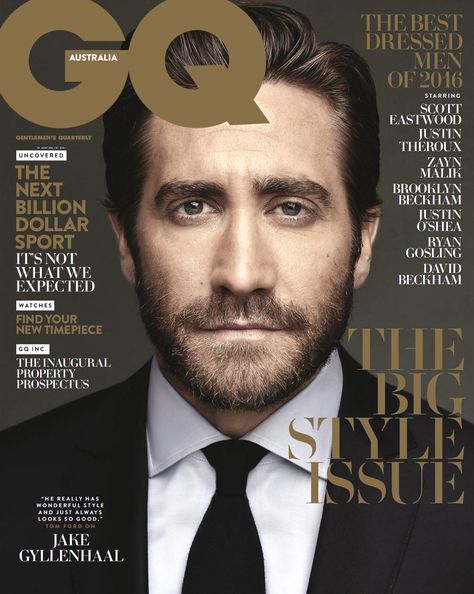 Jake Gyllenhaal covers GQ Australia (2016) Magazine Cover Men Fashion, Magazine Cover Men, Magazine Cover Photoshoot, Gq Magazine Covers, Mens Magazine, Cover Photoshoot, Gq Australia, Profile Ideas, Scott Eastwood