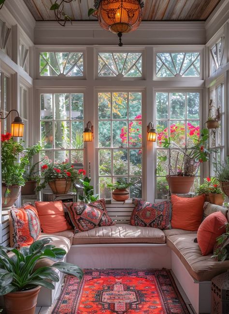 Small Sunroom Ideas, Cozy Sunroom, Small Sunroom, Sunroom Decorating, Sunroom Designs, Ideas Garden, Apartment Balconies, A Living Room, Home Decor Tips