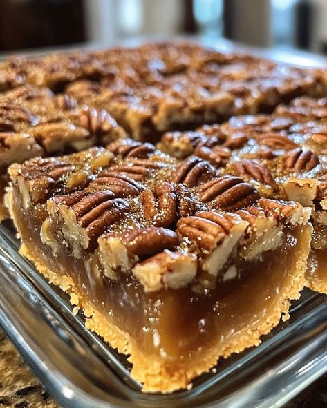 Quick and easy Lazy Girl Pecan Pie Bars recipe! Perfect for holidays or sweet treats with a buttery crust and rich pecan filling. Pecan Desserts Recipes, Holiday Dessert Recipes Easy, Pecan Bars Recipe, Pecan Pie Bar, Easy Holiday Dessert, Pecan Pie Bars Easy, Pie Bars Recipe, Pecan Pie Bars Recipe, Pecan Desserts