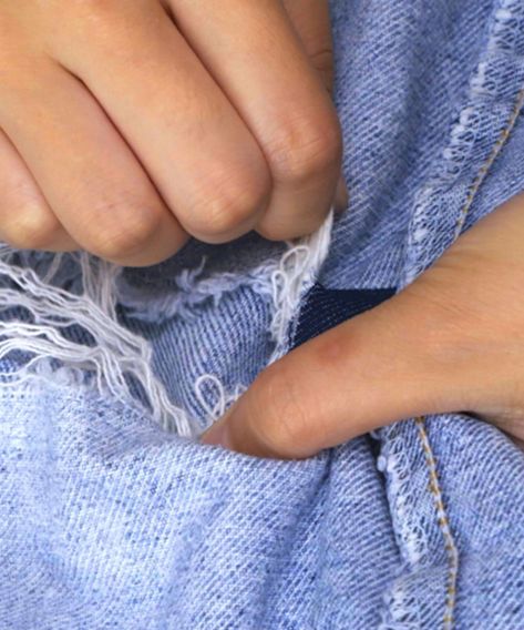 How To Stop Distressed Jeans From Ripping More How To Rip Your Jeans, Diy Ripped Jeans, Repair Jeans, Jean Skirt Outfits, Plus Size Inspiration, Diy Clothes Refashion, Denim Outfits, Jeans Ripped, Denim Dresses