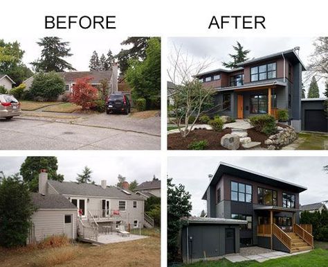 2nd Story Addition, Exterior Home Renovation, Second Floor Addition, Second Story Addition, Eco Buildings, House Flipping, Ranch Remodel, Addition Ideas, Home Exterior Makeover