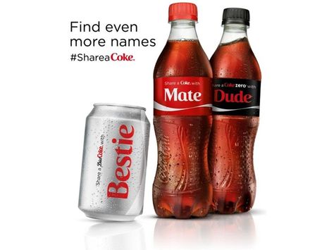 Coca-Cola brings back Share a Coke with four times more names Personalised Bottle, Share A Coke, Names List, Coke Bottle, Name List, Coca Cola Bottle, Personalized Bottles, Hot Sauce Bottles, Coca Cola