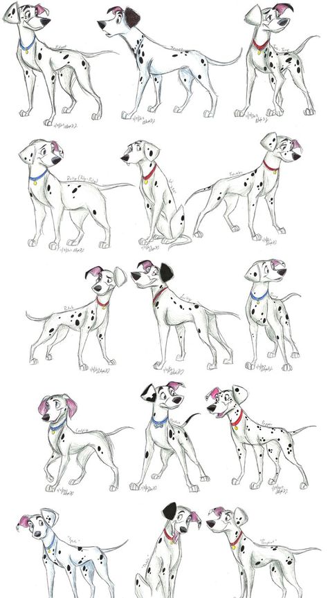 101 Dalmatians Grown-Up Pups ALL by Stray-Sketches.deviantart.com on @DeviantArt 101 Dalmatians Fanart, 101 Dalmatians Sketch, Dalmatian Sketch, Dalmatian Drawing, Dalmatian Illustration, Dalmatian Art, 101 Dalmatians Cartoon, Cartoon Movie Characters, 101 Dalmations