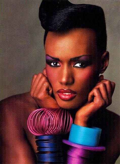 Impressive Portraits of Grace Jones in the 1970s and 1980s European Islands, Iman Abdulmajid, Iman Model, Jewelry Content, Goddess Women, Photography References, Summer Beauty Tips, 80s Makeup, Meagan Good