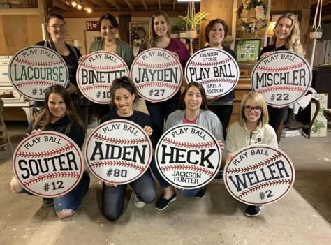 Baseball Yard Signs Diy, Baseball Team Mom Ideas, Baseball Wives, Baseball Banquet, Team Mom Baseball, Baseball Dugout, Backyard Baseball, Baseball Ideas, Baseball Coach Gifts