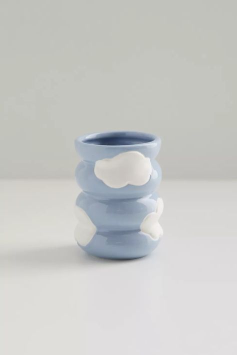 Coil Pots, Aesthetic Bedroom Ideas, Blue Bedroom Decor, Uo Home, Hand Towel Holder, Pinterest Room Decor, A Sky, Blue Clouds, Brush Holder