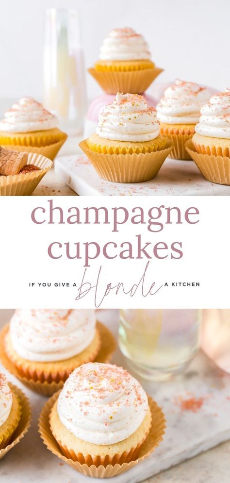 Homemade Champagne, Moscato Cupcakes, Champagne Cupcake Recipes, Thing To Bake, Low Calorie Recipes Snacks, Pink Champagne Cupcakes, Cocktail Cupcakes, Boozy Cupcakes, Champagne Cupcakes