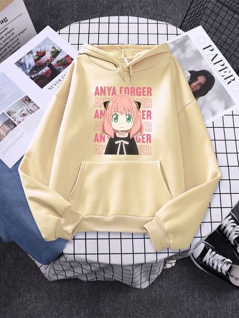 Anime Tops Clothes, Anime Clothes Outfits, Spy X Family Art, Anya Forger Spy X Family, Kawaii Hoodie, Hoodie Diy, Hoodie Aesthetic, Stylish Hoodies, Anya Forger