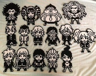 Danganronpa Perler, Danganronpa Pixel Art, Danganronpa Perler Beads, Perler Art, Iron Beads, Diy Perler Beads, Melting Beads, Perler Beads Designs, Fuse Beads