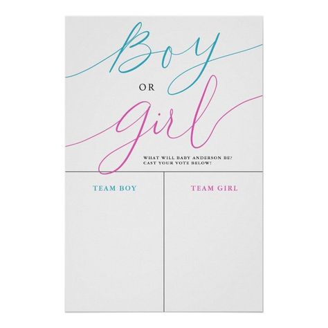 Gender Poster, Boy Or Girl Prediction, Guess The Gender, Baby Gender Prediction, Gender Reveal Party Ideas, Gender Reveal Unique, Gender Prediction, Gender Reveal Games, Shopping Gifts