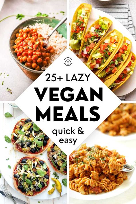 Lazy Vegan Meals, Lazy Vegan Recipes, Lazy Vegan, Quick Vegan Meals, Resep Diet, Desserts Vegan, Vegan Meal Plans, Tasty Vegetarian Recipes, Recipes Quick